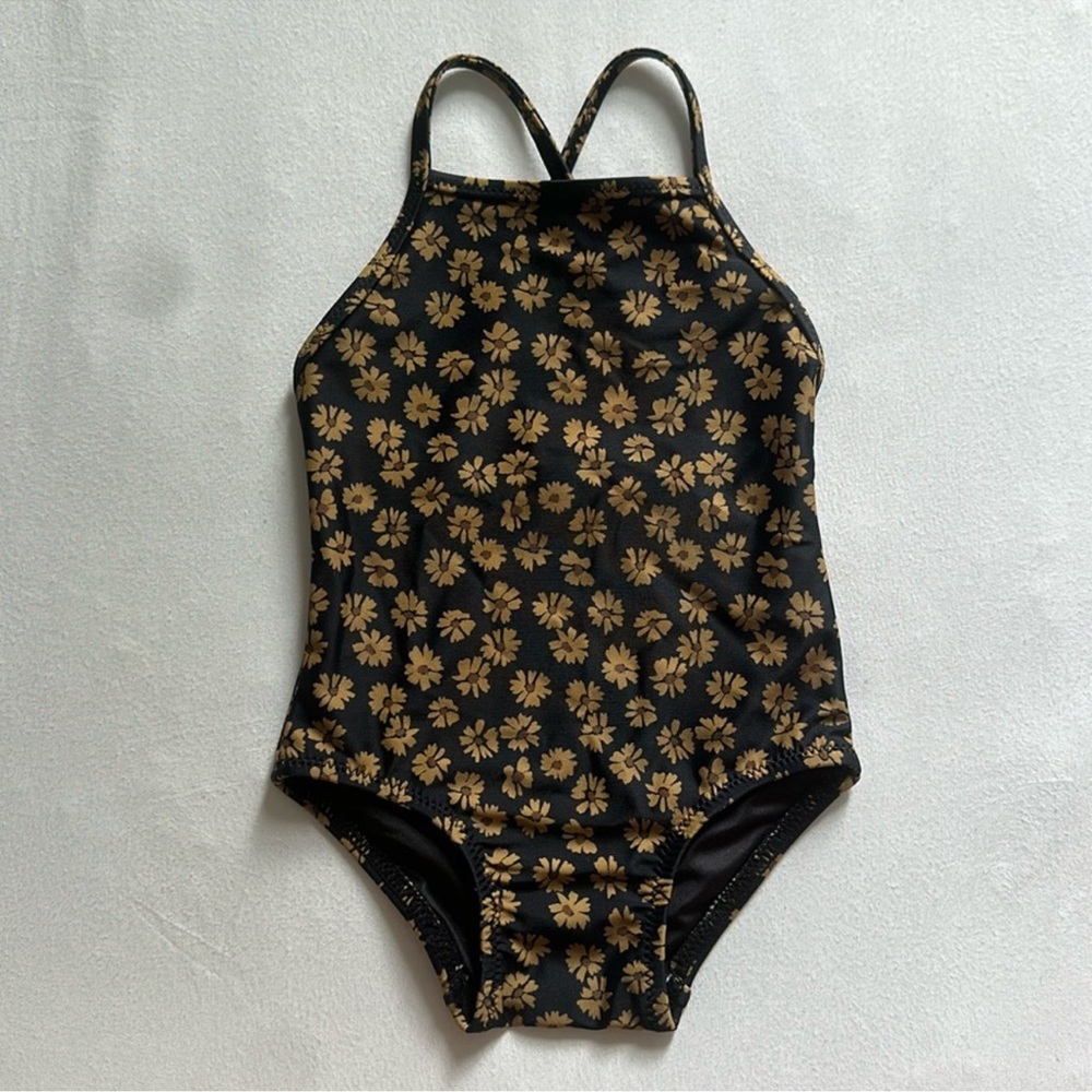 Rylee + Cru Sky One-Piece Black Floral 3-6 Months